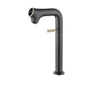 KDEGK Robinet de lavabo de salle de bain en laiton blanc : mitigeur chaud et froid numérique à levier unique avec design compact (gris haut)