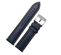 KDEGK Sangle de montres Gélineleather à libération rapide pour fossile FTW1114 4016ME3110 FS5436 24 20 2 Band de surveillance de 2 mm pour Huawei Pro 2 Gear S2 S3(Blue silver clasp,20mm)