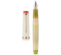 KDEGK Stylo-plume personnalisé en acrylique de couleur macaron EF/F/M/pointe courbée bordure dorée avec convertisseur stylo d'écriture (05, F 0,5 mm)