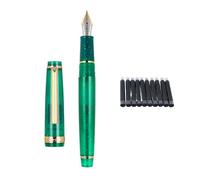 KDEGK Stylo plume transparent à encre rotative - Pointe EF F M - Fournitures de bureau - Fournitures scolaires (vert fluorescent, EF)