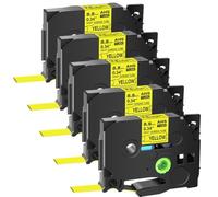 KDFCVUX Tubes thermorétractables 5PK 8. Cassette à Cartouche Noire sur Jaune, 8mm, Compatible avec Le Ruban d'étiquettes Hse-621, pour imprimantes d'étiquettes
