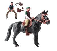 KDFSSIPE Modèle de Cheval Black Rider, Figurine Horse Club, Figurine de Cavalier, Ensemble Décoratif de Collection sur Le Thème de la Selle Cadeau d'anniversaire