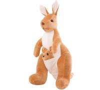 KDFSSIPE Peluche Kangourou, jouets de kangourou, mère et fils, peluche animaux farcis jouet parfait comme idée cadeau pour enfants et adultes, peluche animaux doux, marron, 32 cm