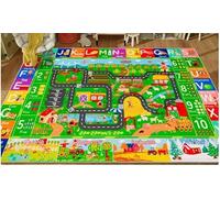 KDFSSIPE Tapis de Jeux Voiture 50x80 cm, Tapis de Sol Roulotte avec Routes & Plan de Ville, Tapis de Voiture en Velours Cristal Anti-Dérapant pour Enfants Garçons Filles Chambre et Salon (Car Park)