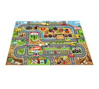 KDFSSIPE Tapis de Jeux Voiture 50x80 cm, Tapis de Sol Roulotte avec Routes & Plan de Ville, Tapis de Voiture en Velours Cristal Anti-Dérapant pour Enfants Garçons Filles Chambre et Salon (Car Track)