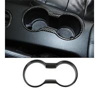 KDFUHRUI Cadre de Porte-gobelet de Voiture décoratif pour Ford Mustang 2015, 2016, 2017, 2018, 2019, 2020, 2021, 2022, 2023, Accessoires d'intérieur, Fibre de Carbone Noire