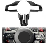 KDFUHRUI Garniture de Volant pour Ford Mustang 2015, 2016, 2017, 2018, 2019, 2020, 2021, 2022, 2023, Accessoires d'intérieur de Voiture, Fibre de Carbone Noire