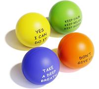 KDG Lot 4 de Balle Anti-Stress Motivationnelles pour Enfant et Adulte, Balle Anti Stress avec Quetos pour Soulager l'anxiété et Gérer La Colère comme Cadeau...