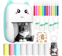 KDISHKRA Mini Imprimantes Thermique Portable - Imprimante Bluetooth sans Encre, Imprimante de Poche, pour Impression de Photos, Notes, Étiquettes, Listes, Pages Web, Cadeau Créatif DIY