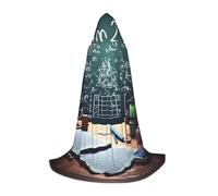 KDKJEDPEAF Longue cape à capuche pour adolescent formules théorie des formes M longueur au sol cape à capuche costume d'Halloween cosplay