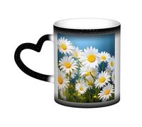KDKJEDPEAF Tasse à café en céramique avec fleurs magiques à changement de couleur 325 ml | Tasse à café en céramique sensible à la chaleur révèle une image surprise | Cadeau pour elle, lui, famille