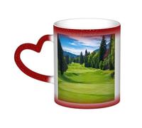 KDKJEDPEAF Vancouver Golf Course Tasse magique à changement de couleur 325 ml | Tasse à café en céramique sensible à la chaleur révèle une image surprise | Cadeau pour elle, lui, famille, amis (noir