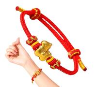 kdkskss Bracelet En Corde Rouge Chinoise 2026, Bracelets D'amulettes D'animaux Du Zodiaque Chinois, Bracelet En Cordes Réglable Unisexe, amulettes En Corde Rouge porte-bonheurs Protection Du Destin