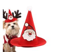 kdkskss Chapeau De Père Noël pour Chien,Drôle Mignon Chaud Couvre-Chef de Noël - Chapeau Festif Costume Animal De Compagnie - pour Dragon Barbu Moyen Grand Petit Fête Célébration Hiver Séance Photo