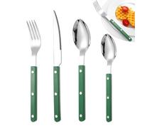 kdkskss Couverts français en acier inoxydable, argenterie de dîner,4 cuillères à café, cuillères, couverts, fourchette coupante en acier inoxydable - Ustensile de cuisine lavable au lave-vaisselle