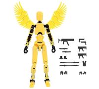 kdkskss Figurine d'action Déjà Assemblée, Mobile Multi-articulations Imprimée en 3D avec Ailes, Idéales comme Cadeaux d'anniversaire Et Décorations De Bureau pour Collectionneurs (Jaune)
