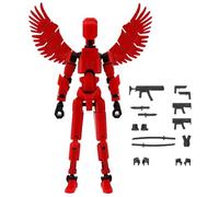 kdkskss Figurine d'action Déjà Assemblée, Mobile Multi-articulations Imprimée en 3D avec Ailes, Idéales comme Cadeaux d'anniversaire Et Décorations De Bureau pour Collectionneurs (Rouge)