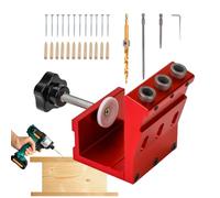 kdkskss Gabarit de Perçage pour Trous Angulés - Système de Perçage de Poche,d'Angle d'Assemblage à Degré Réglable avec Mèche à Étages pour la Fabrication de