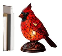 kdkskss Lampe De Table Oiseau,Figurine Rouge Éclairée - Lampe Animal En Résine - Pour Table De Chevet Salon Maison Comptoir De Cuisine Bibliotheque Appartement Chambre D'Enfant