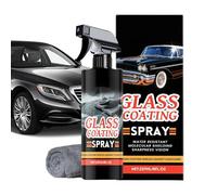 kdkskss Nettoyant Vitres Voiture - Spray Nettoyant Pare-brise 237ml,Agent Polissant Anti-Pluie Avec Chiffon Pour Voiture Camion Trajets Quotidiens Extérieur Garage Autoroute Conduite Hiver Matin -