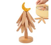 kdkskss Sous-verres En Bois En Forme D'arbre | Dessous De Plat Pliable Pour La Maison - Napperon De Table | Idéal Pour Plan De Travail, Usage Extérieur, Pique-nique, Repas De Fête, Cuisine Quotidienne