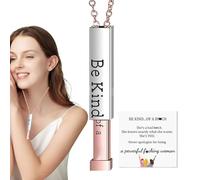 kdkskss Soyez une sorte de collier B, colliers d'amour pour les femmes,Collier de tube carré de barre - Pendentif en tube carré élégant, pendentif d'encouragement en acier inoxydable, bijoux hilarants