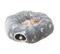 kdkskss Un Lit Tunnel pour Chats - Le Lit Tunnel Donut pour Chats | Coussin en Peluche Qui Brille dans Le Noir Jouet Interactif pour Le Repos et Le Sommeil des Animaux de Petite Moyenne et Grande