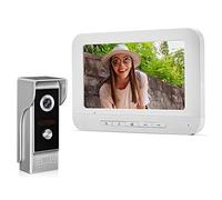 KDL Interphone vidéo Filaire avec Sonnette Écran Couleur 7 Pouces avec caméra vidéo à Vision Nocturne Téléphone d'entrée Audio bidirectionnel 12 sonneries imperméables pour Le Coffre-Fort
