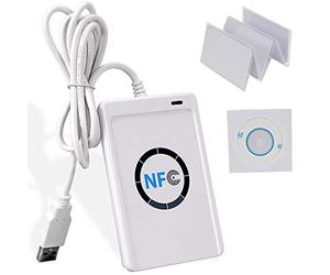 KDL NFC Smart ACR122U Lecteur de Carte RFID Graveur IC 13.56 MHz Copieur de Carte duplicateur Cloner Programmeur avec câble USB + Logiciel SDK + 5 Cartes Blanches M1 S50 Cartes Blanches ISO14443 A/B