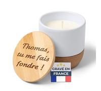 KDO MAGIC - Bougie personnalisée avec texte - Parfum Vanille - Idée cadeau personnalisable - Cadeau Anniversaire, noël, fête des grands-mères, mères (Texte)