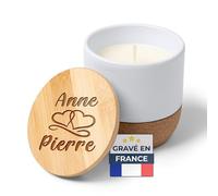KDO MAGIC - Bougie personnalisée avec texte - Parfum Vanille - Idée cadeau personnalisable - Cadeau Anniversaire, noël, fête des grands-mères, mères (Saint-Valentin)