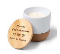 KDO MAGIC - Bougie personnalisée avec un texte - Cadeau personnalisable - Bougie parfumée vanille - Cadeau anniversaire, Noël, fête des grands-mères, mères (Modèle Fête des mères)