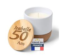 KDO MAGIC - Bougie personnalisée avec un texte - Cadeau personnalisable - Bougie parfumée vanille - Cadeau anniversaire, Noël, fête des grands-mères, mères (Modèle Anniversaire)