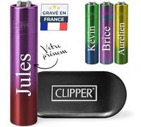 KDO MAGIC Briquet Clipper Personnalisé en Métal Rouge & Violet