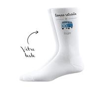 KDO MAGIC - Chaussettes personnalisées sport - Cadeau personnalisable - Chaussette Unisexe - Texte, photo, prénom (FR/ES, Numérique, 42, 46, Taille normale, Taille normale, Retraite)