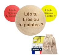 KDO MAGIC - Cochonnet personnalisé - Lot de 3 cochonnets Personnalisables - Chamoisine & Pochon Offert - Cochonnet pétanque à Graver avec Un Texte - 3 Couleurs - Cadeau Anniversaire (Modèle Texte)