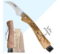 KDO MAGIC Couteau à champignon personnalisé gravé étui inclus marron
