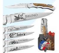 KDO MAGIC - Couteau homme personnalisé - Marque laguiole gravé avec un prénom - Couteau pliant personnalisable - Cadeau Fête des pères - Idée cadeau pour homme, Papa (Marron, Couteau tire-bouchon)