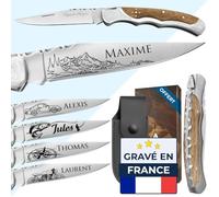 KDO MAGIC Couteau personnalisé Laguiole Marron en Acier inoxydable