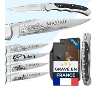 KDO MAGIC Couteau personnalisé Laguiole Noir en Acier inoxydable