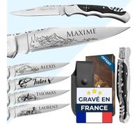 KDO MAGIC Couteau personnalisé Laguiole Noir en inox (tire-bouchon)