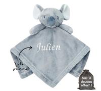KDO MAGIC Doudou personnalisé - Peluche bébé Personnalisable - Doudou Animaux Girafe et zèbre - Prénom brodé - Broderie - Cadeau de Naissance, Anniversaire, baptême, Fille, garçon, Enfant (Koala)