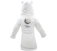 KDO MAGIC - Peignoir bébé personnalisé - Doux et Moelleux - Personnalisable avec un prénom - Couleur blanc - Garçons & Filles (12-18 mois, Lune Lapin)
