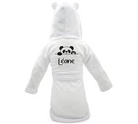 KDO MAGIC - Peignoir bébé personnalisé - Doux et Moelleux - Personnalisable avec un prénom - Couleur blanc - garçons & filles (18-24 mois, Panda)