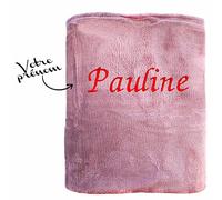 KDO MAGIC Plaid personnalisé avec prénom - Couverture Polaire Personnalisable brodé - 125 x 150cm - Cadeau pour Homme et Femme (Rose)