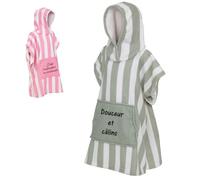 KDO MAGIC - Poncho personnalisé pour enfant, Peignoir avec personnalisation, Serviette personnalisable, Cape de Bain Personnalisée - Idée cadeau Enfant - Bain - Natation - Anniversaire (Vert, Texte)