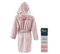 KDO MAGIC - Robe de Chambre Enfant personnalisé - Peignoir Brodé avec Un prénom - Plusieurs Coloris - Plusieurs Tailles (Rose, 4/7 Ans)