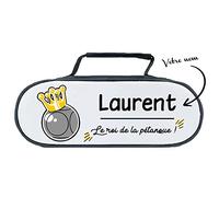 KDO MAGIC - Sacoche pétanque Personnalisable - pour triplette 3 Boules - Personnalisé avec prénom et Votre Texte - Cadeau fête des pères, Homme, Retraite, noël (Modèle Roi)