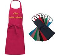 KDO MAGIC - Tablier personnalisé - Tablier brodé - Prénom et texte brodé - Idée cadeau pour tous - Qualité Premium - Idée cadeau noël, homme, femme, anniversaire (Fuchsia)