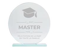 KDO MAGIC - Trophée Personnalisable - Coffret Cadeau Inclus - Trophée Verre personnalisé - Texte, prénom ou Date gravé - Grand Rond - École, Récompense, Université - Thème Diplôme
